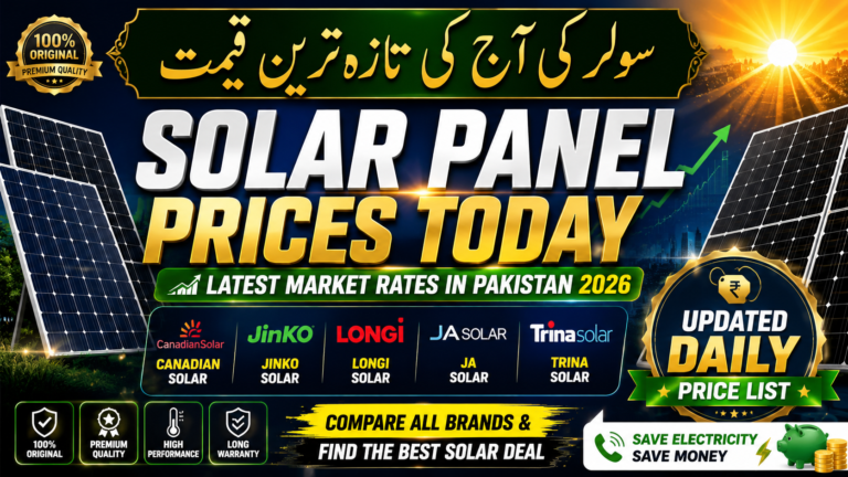 Solar Panel Price in Pakistan Today Sunday 31 July 2026 – Updated Rate List